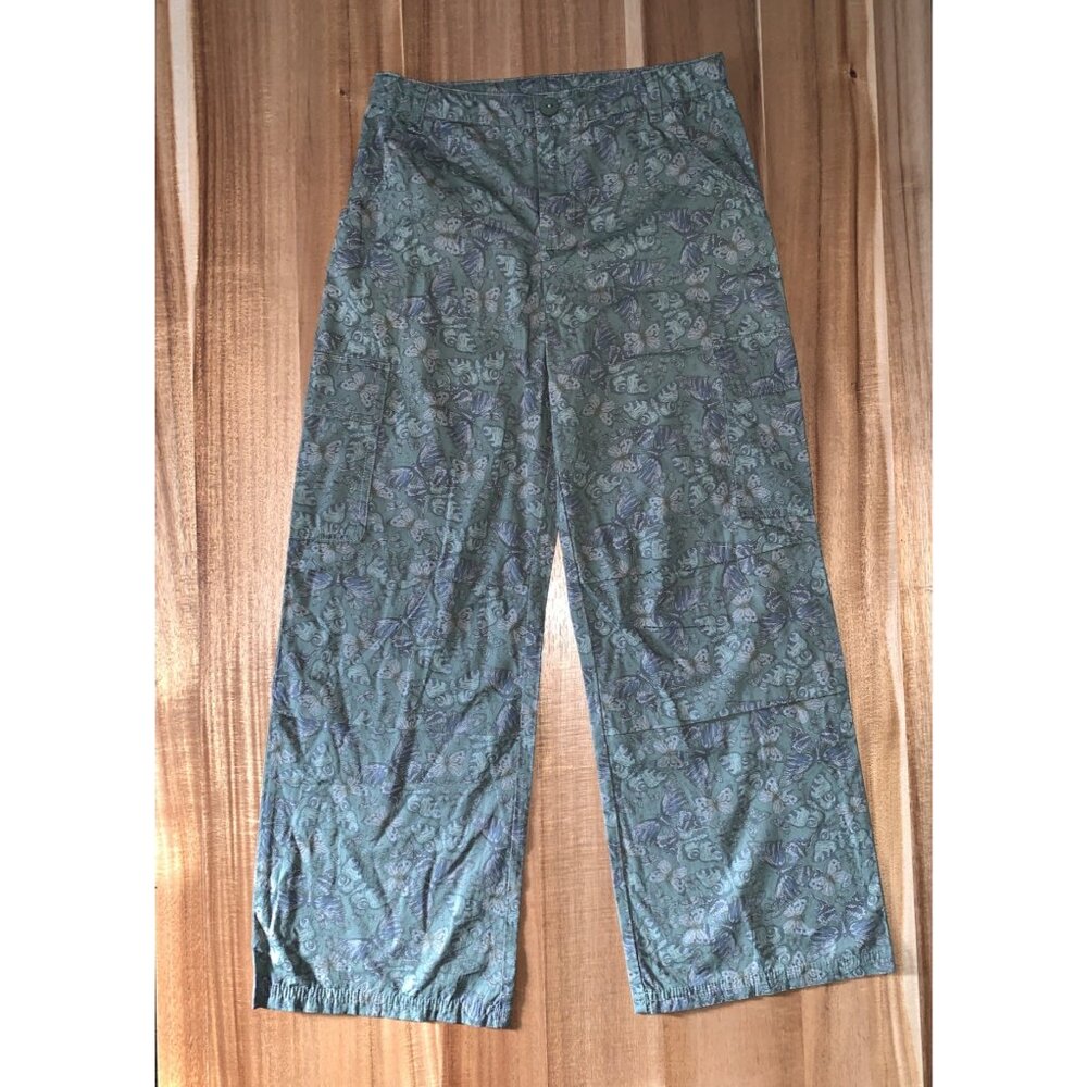 Art Class Junior Girls Butterfly Print Wide Leg Cotton Pants In Sage Green Large - Picture 4 of 8